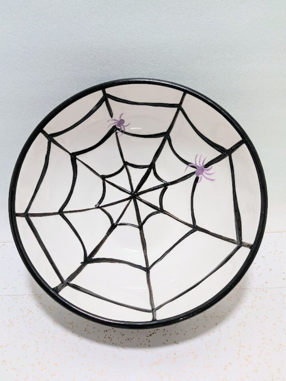 🕷️ Potter's Studio Halloween Ceramic Spiderweb Serving Bowl 🕸️NWOT